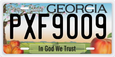 GA license plate PXF9009