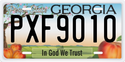 GA license plate PXF9010