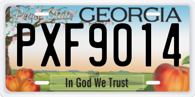 GA license plate PXF9014