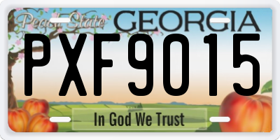 GA license plate PXF9015