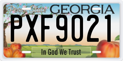 GA license plate PXF9021