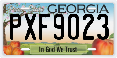 GA license plate PXF9023