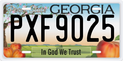 GA license plate PXF9025