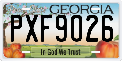 GA license plate PXF9026