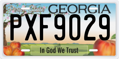 GA license plate PXF9029