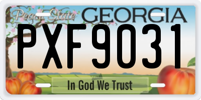 GA license plate PXF9031