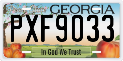 GA license plate PXF9033