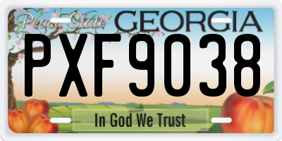 GA license plate PXF9038