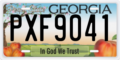 GA license plate PXF9041