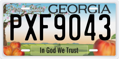 GA license plate PXF9043