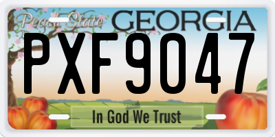 GA license plate PXF9047