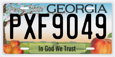GA license plate PXF9049