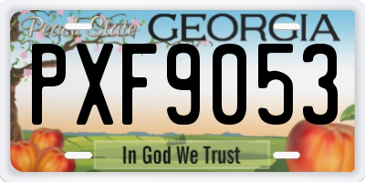 GA license plate PXF9053