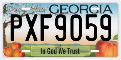 GA license plate PXF9059