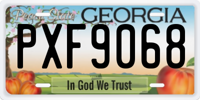 GA license plate PXF9068