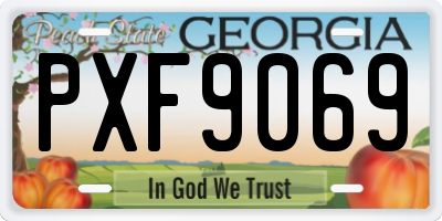 GA license plate PXF9069