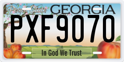 GA license plate PXF9070