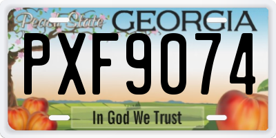 GA license plate PXF9074