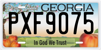 GA license plate PXF9075