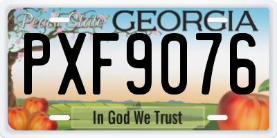 GA license plate PXF9076