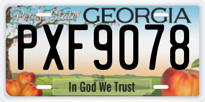GA license plate PXF9078