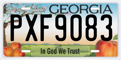 GA license plate PXF9083