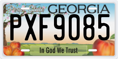 GA license plate PXF9085