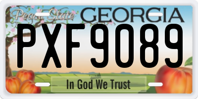 GA license plate PXF9089