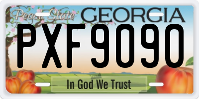 GA license plate PXF9090