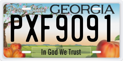 GA license plate PXF9091