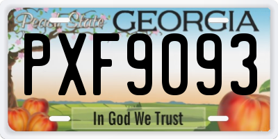 GA license plate PXF9093