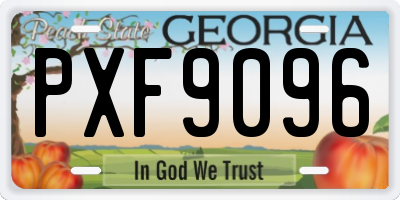 GA license plate PXF9096