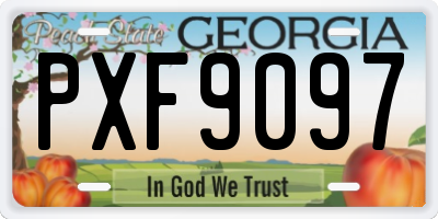 GA license plate PXF9097