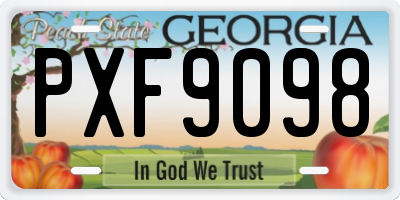 GA license plate PXF9098