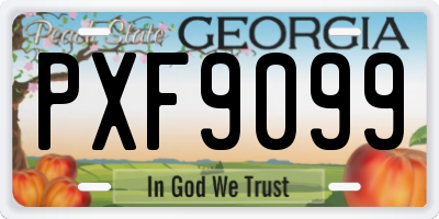 GA license plate PXF9099