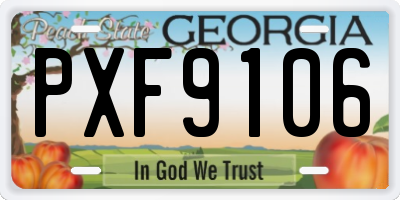 GA license plate PXF9106