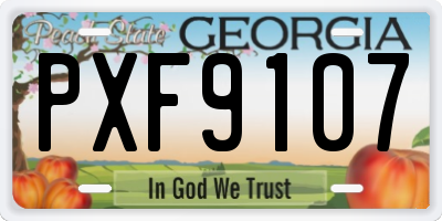 GA license plate PXF9107