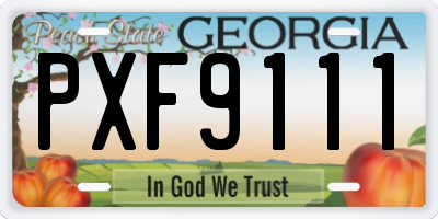 GA license plate PXF9111