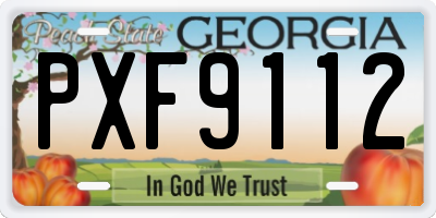 GA license plate PXF9112