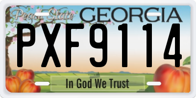 GA license plate PXF9114