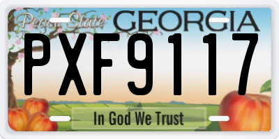 GA license plate PXF9117