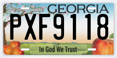 GA license plate PXF9118