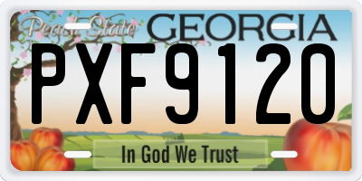 GA license plate PXF9120