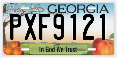 GA license plate PXF9121