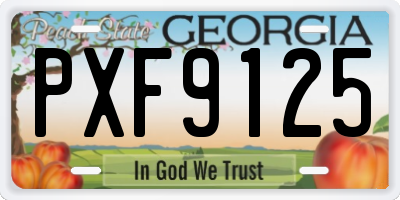 GA license plate PXF9125