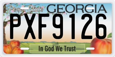 GA license plate PXF9126