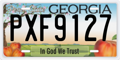 GA license plate PXF9127