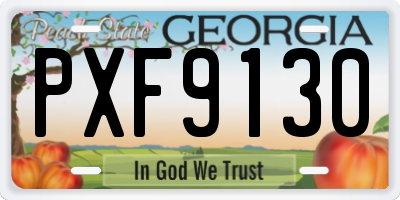 GA license plate PXF9130
