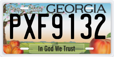 GA license plate PXF9132