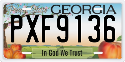 GA license plate PXF9136